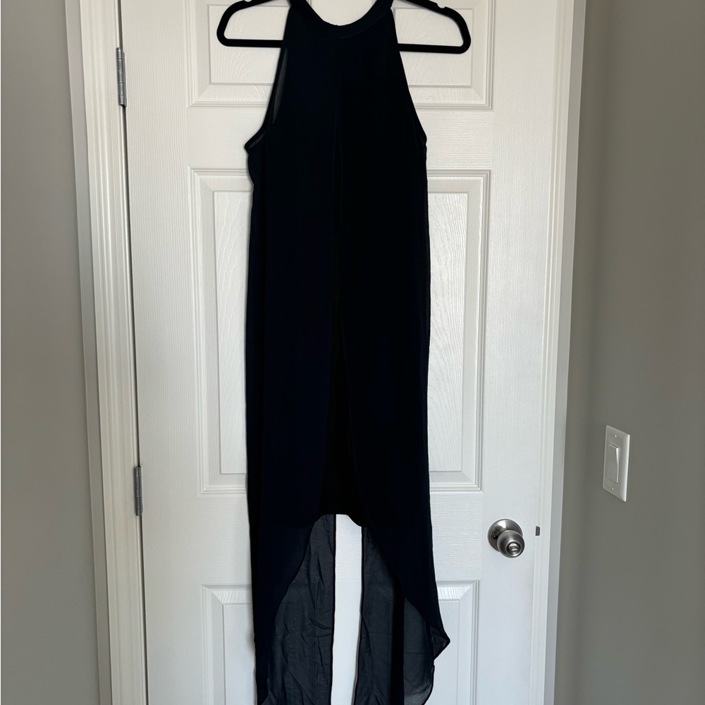 VENUS Black High-Low Midi Dress